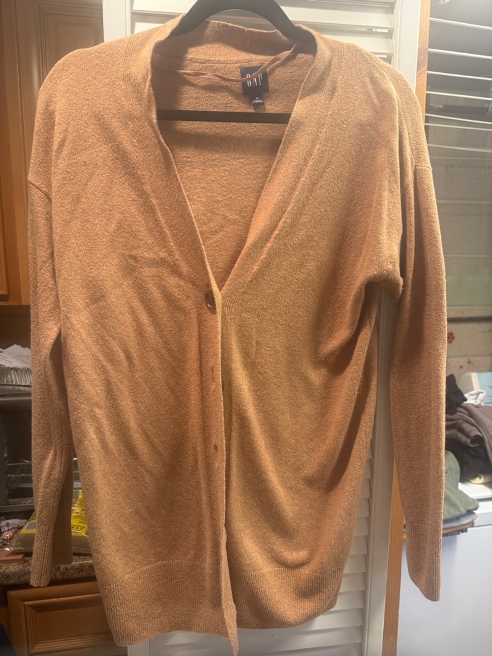 GAP Women's Tan Single-Button Knit Cardigan
